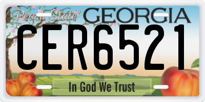 GA license plate CER6521