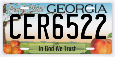 GA license plate CER6522