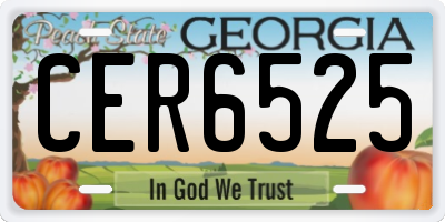 GA license plate CER6525