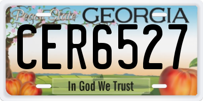 GA license plate CER6527