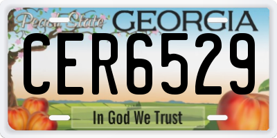 GA license plate CER6529