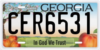 GA license plate CER6531