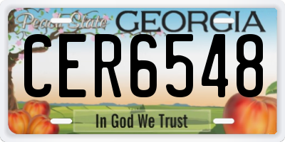 GA license plate CER6548