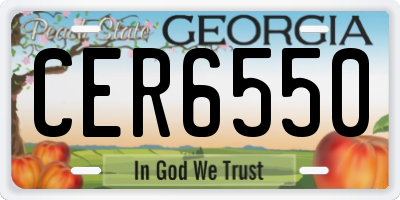 GA license plate CER6550