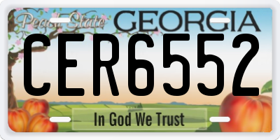 GA license plate CER6552