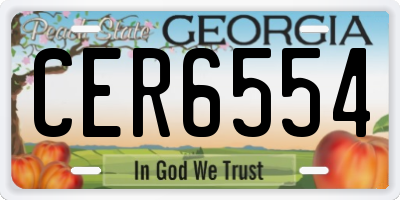 GA license plate CER6554