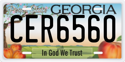 GA license plate CER6560