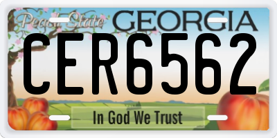 GA license plate CER6562