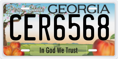 GA license plate CER6568