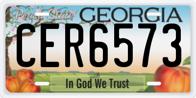 GA license plate CER6573