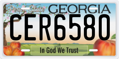 GA license plate CER6580