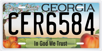 GA license plate CER6584
