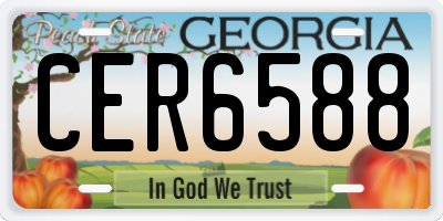 GA license plate CER6588