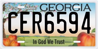 GA license plate CER6594