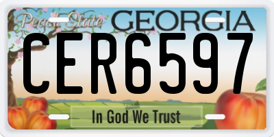GA license plate CER6597