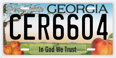 GA license plate CER6604