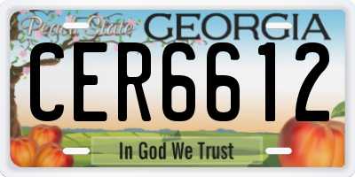 GA license plate CER6612