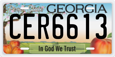 GA license plate CER6613