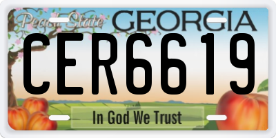 GA license plate CER6619