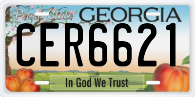 GA license plate CER6621