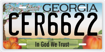 GA license plate CER6622
