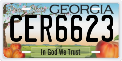 GA license plate CER6623