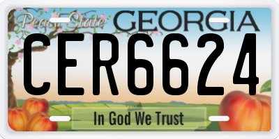 GA license plate CER6624