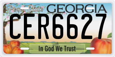 GA license plate CER6627