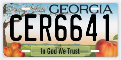 GA license plate CER6641