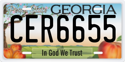 GA license plate CER6655