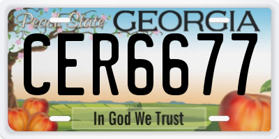 GA license plate CER6677