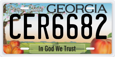 GA license plate CER6682