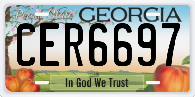 GA license plate CER6697