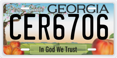 GA license plate CER6706