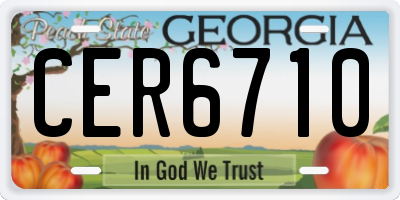 GA license plate CER6710