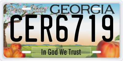 GA license plate CER6719