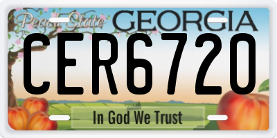GA license plate CER6720