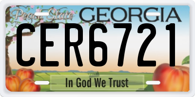 GA license plate CER6721