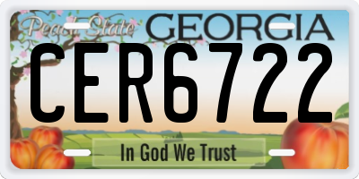 GA license plate CER6722