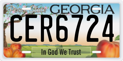 GA license plate CER6724