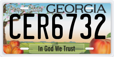 GA license plate CER6732