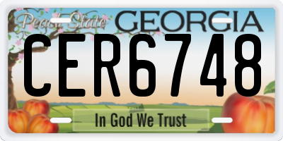GA license plate CER6748