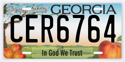 GA license plate CER6764