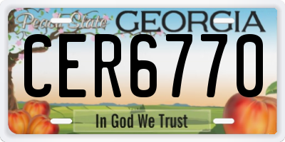 GA license plate CER6770