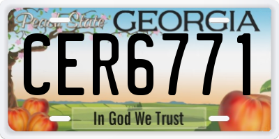 GA license plate CER6771