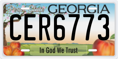 GA license plate CER6773