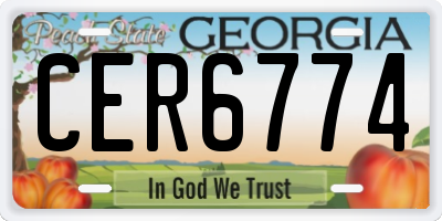 GA license plate CER6774