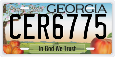 GA license plate CER6775