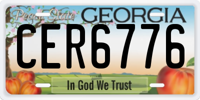 GA license plate CER6776