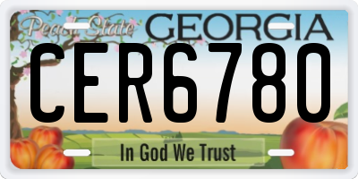 GA license plate CER6780